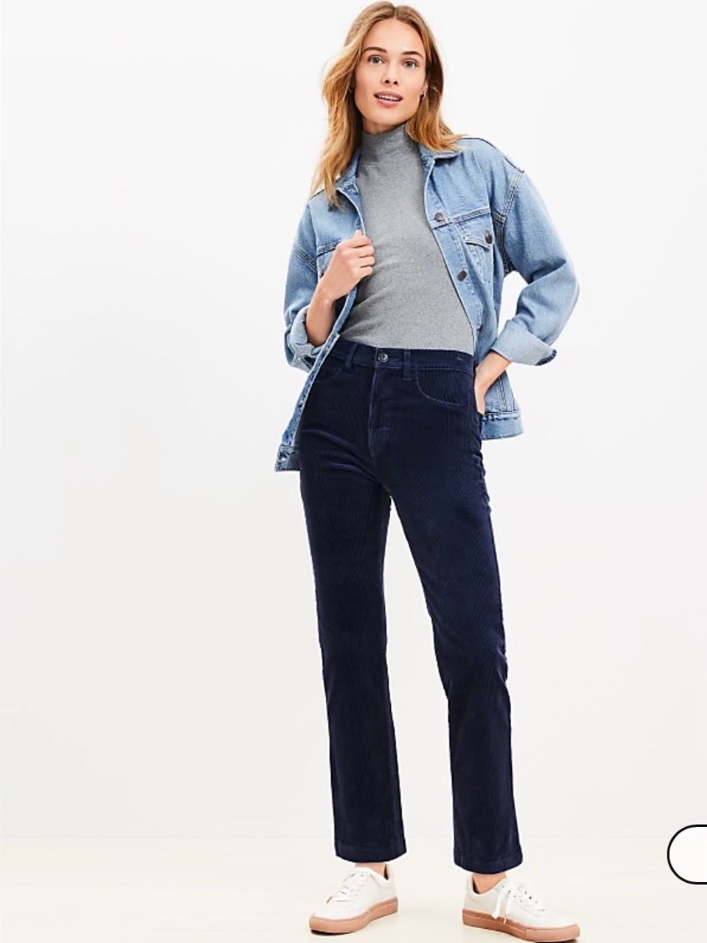 Loft Navy Blue Corduroy Pants - 28